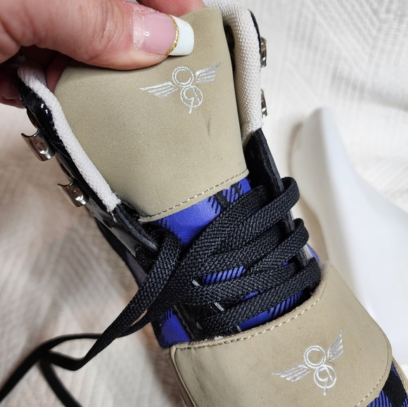 Creative Recreation Cesario Sneaker Tan Purple Black Plaid Size 8 EU 39 - Picture 15 of 16